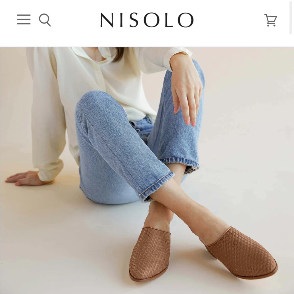 Nisolo Ama Woven Mule Almond size 8.5